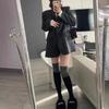 Black And Gray Spliced Socks, Over-The-Knee Stockings, Beautiful Legs, Calf Socks, Trendy Socks, Slim Little Red Book