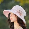 Elegant organza sun hat summer ladies outdoor UV blocking flower sun hat mom sun hat