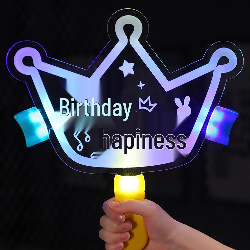 Birthday Light-Up Handheld Sign - Glowing Party and Event Cheering Prop