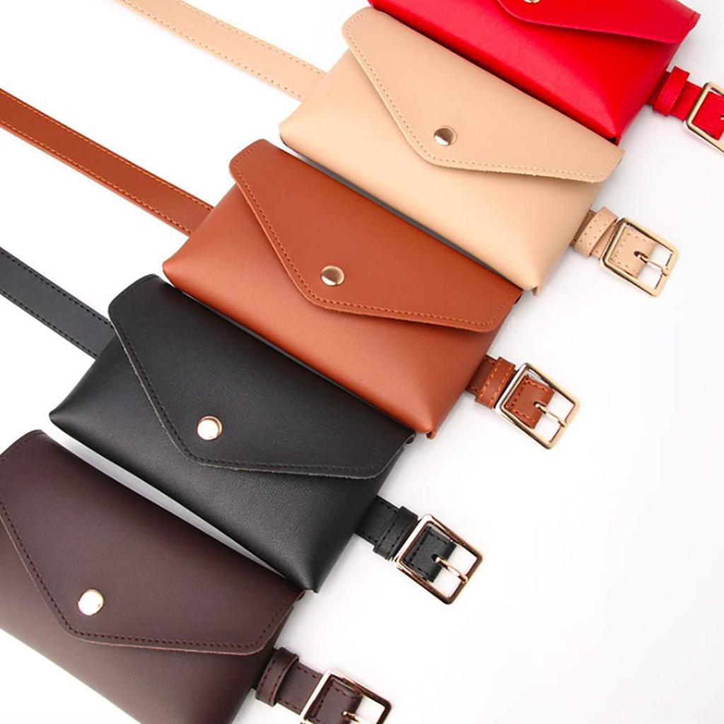 BUZZxSELECTION Leather Pouch Fashion Synthetic LBT051 Women's Belt, Design, Casual, Leather, (01 Coffee)