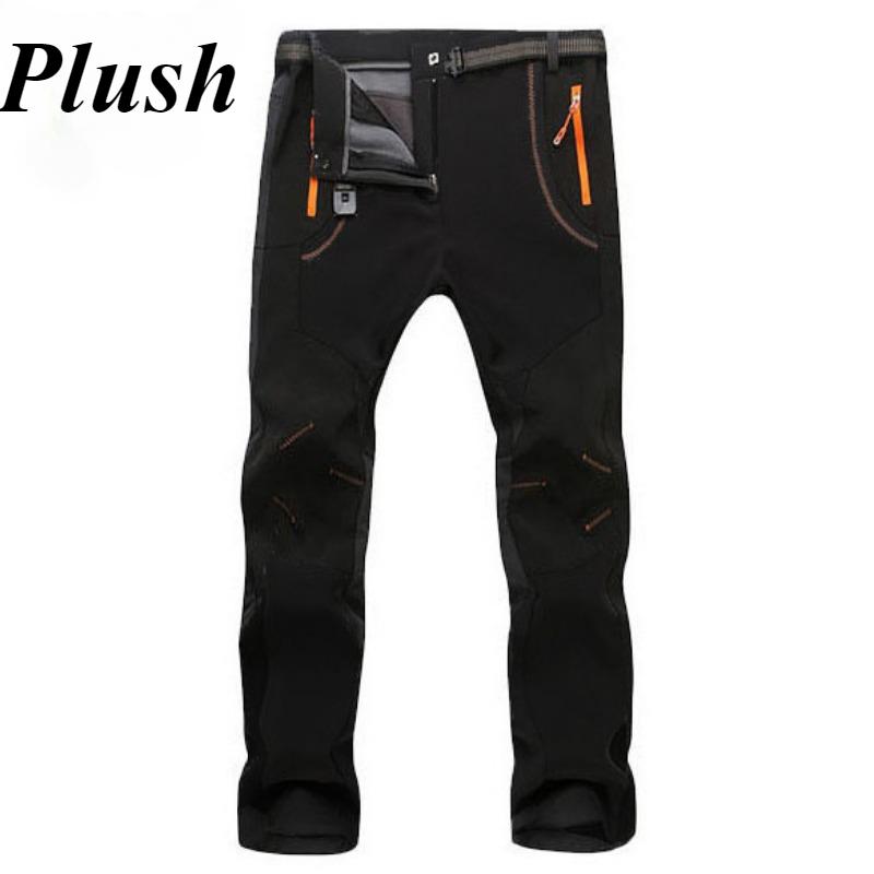 

Осенне-зимние толстые флисовые брюки женские повседневные эластичные теплые водонепроницаемые ветрозащитные брюки Soft Shell спортивные штаны походные брюки-карго 3XL чёрный