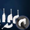 100Pcs Circle Cable Clip Wire Clamp 25mm PE with Steel Nail for Fixing Management