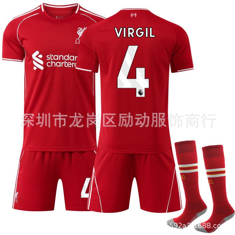 2 Quick-drying Club No. 1 Salah jersey Children's Liverpool home Nota football jersey set