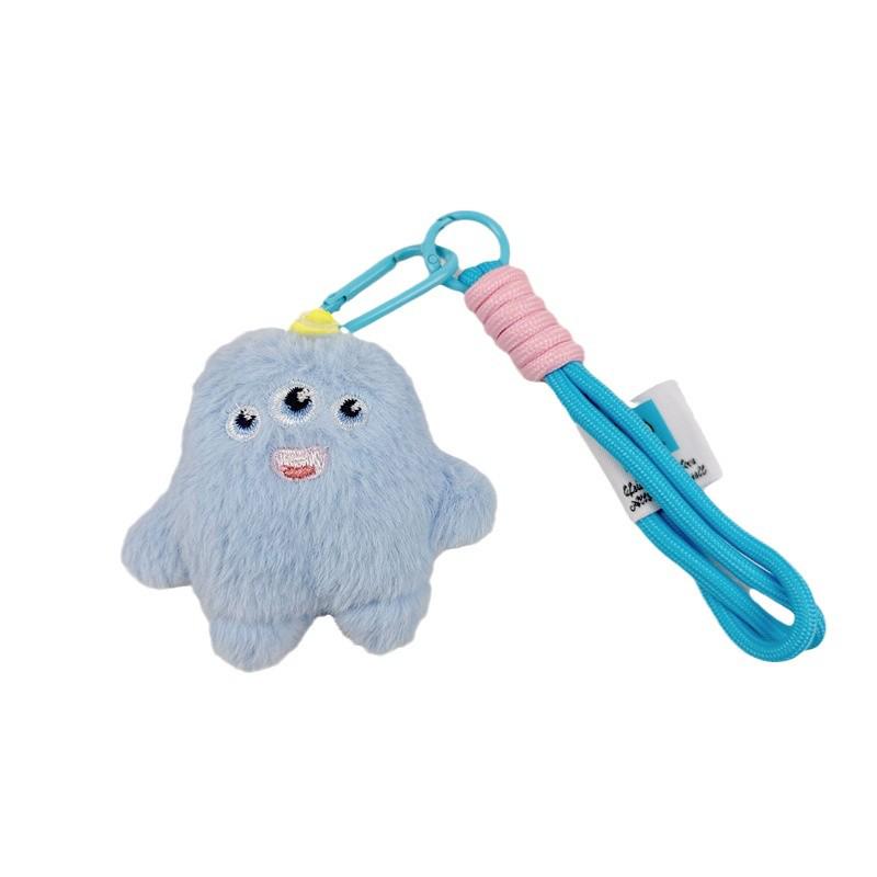 Xiaohongshu One-Eyed Monster Plush Keychain Toy - Cute Cartoon Carabiner Backpack Pendant