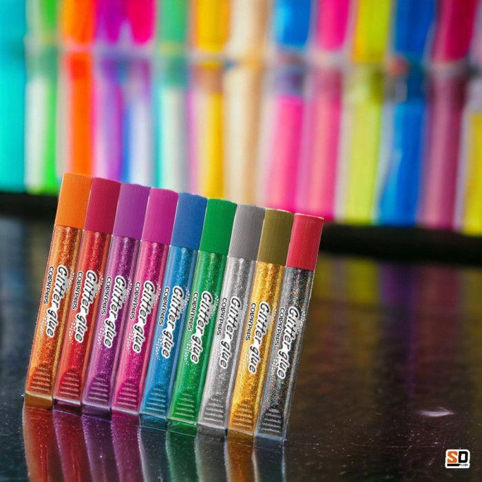 Colle pailletée - maped - color'peps - embout fin - 9 tubes de 10.5 ml