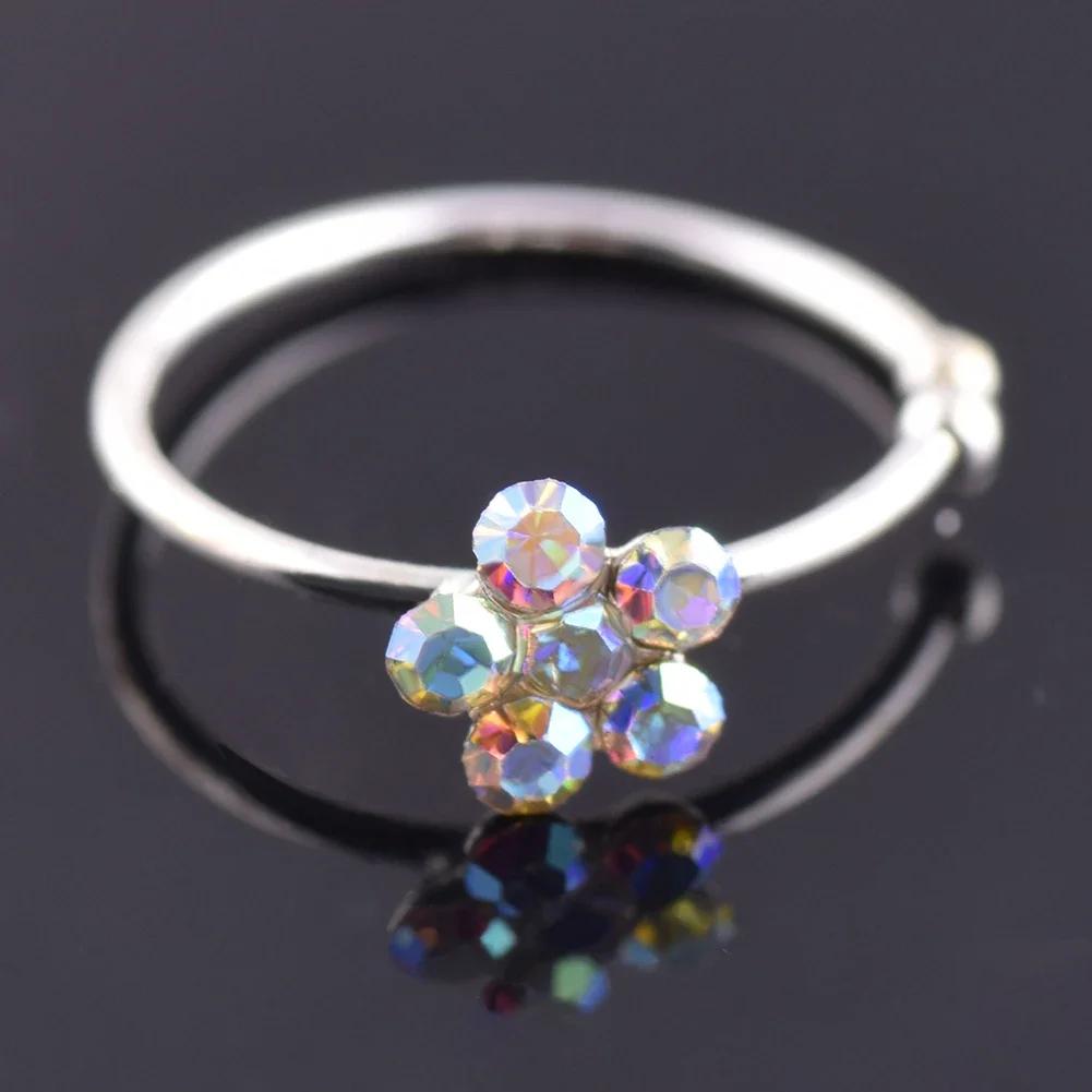 1pc Non Piercing Flower Clip Nose Ring Fake Hoop Earring Stainless Steel Ear Cuff Without Holes Body Jewelry