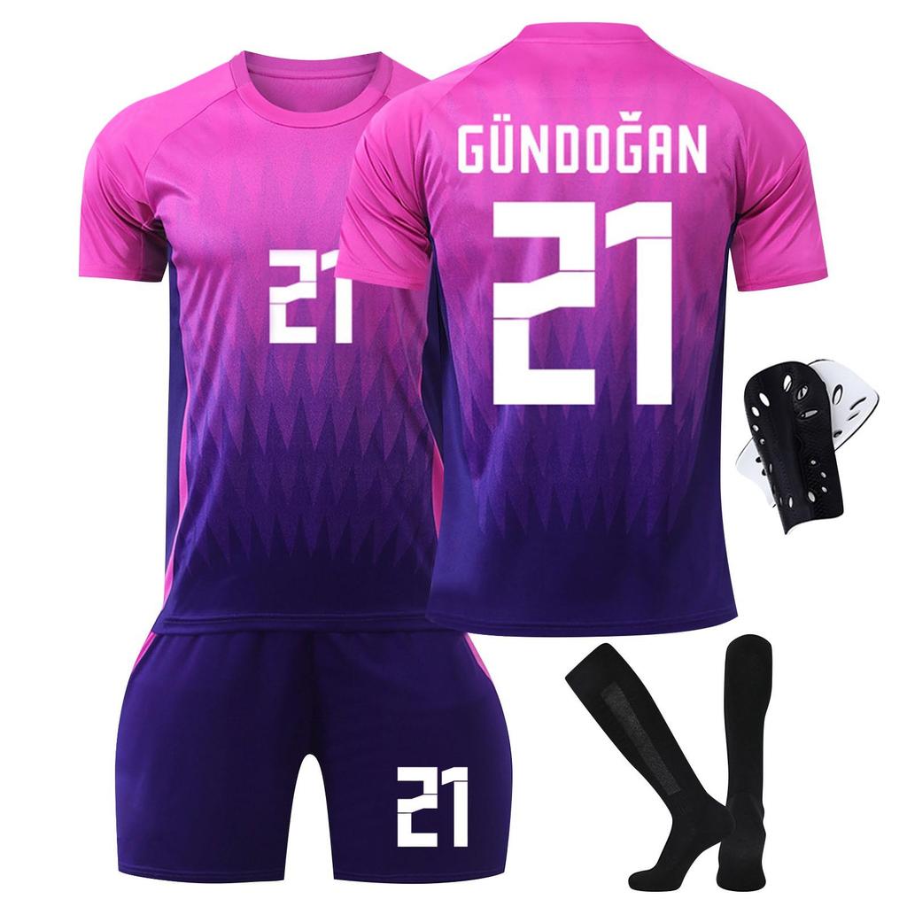 2425 camisas de futebol shorts meias conjunto nova temporada shorts meias joelheiras tamanhos adultos roupas