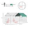 Playpen for Small Animals, Outdoor Enclosure, 4 Ground Stakes, 220 cm x 103 cm x 103 cm, Black + Green