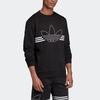 Adidas Originals Outline Crew Fleece Casual Loose Sweatshirt Men Tops Black ED4685