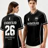 EsDeeKid COUNCIL HOUSE RAT Fußballtrikot V-Ausschnitt Kurzarm Sommer Locker Fußball T-Shirt Unisex Streetwear Design Print Shirt Oberteile