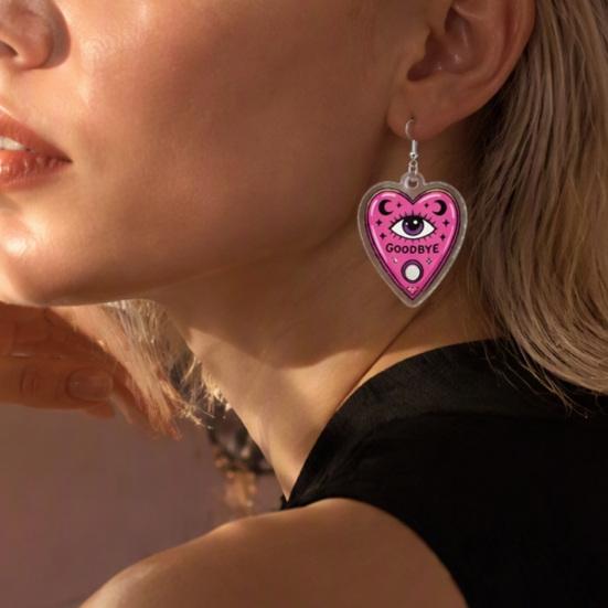 Halloween Theme Party Decor 1 Pair 2D Acrylic Earrings for Women, Spooky Pumpkin Skull Cool Aesthetic Black Cat Dangle Drop Earrings, Holiday Jewelry