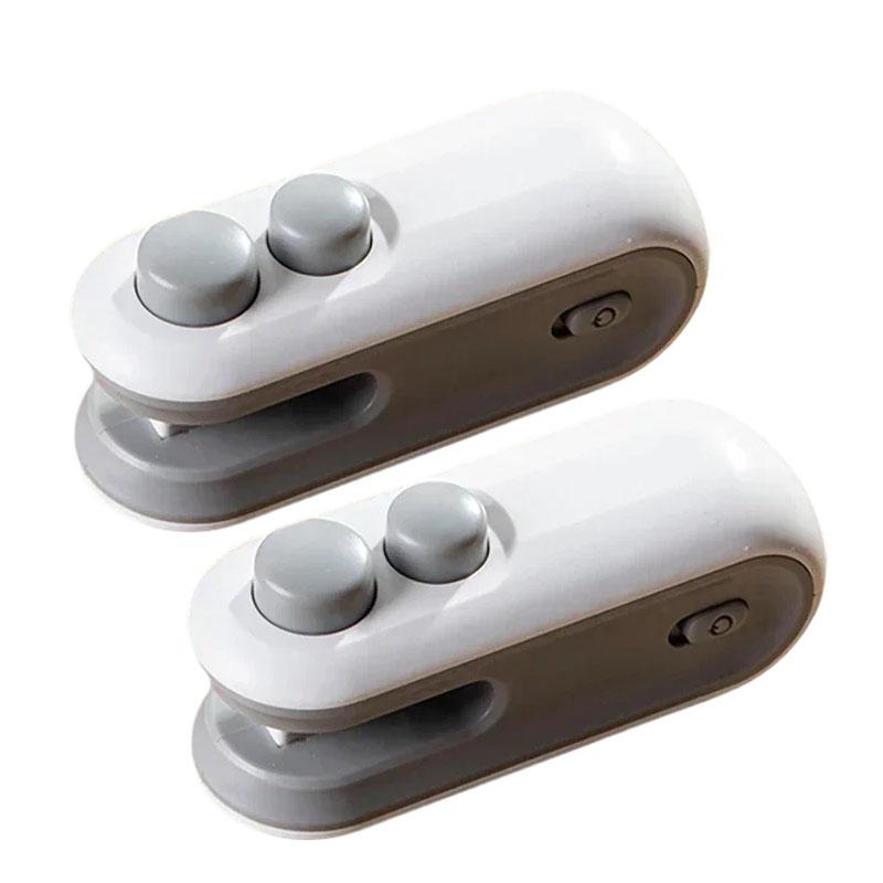 1/2pcs Portable Mini Heat Bag Sealing Machine for Snacks Home Use Rechargeable Sealer Vacuum Sealer Plastic Bag Heat Sealer Clip