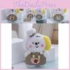 Plush Sweet Small Dog Keychain Cartoon Doll With Adorable Bib Designs Gifts For