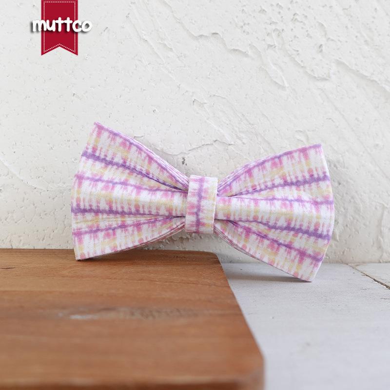MUTTCO Pink Magic Double Layer Dog Collar Bow - UBT-130 S
