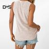 Women Tops Round Neck Sleeveless Slim Fit Knitted Tops Solid Color Elastic Ribbed Tank Tops Daily Wear
