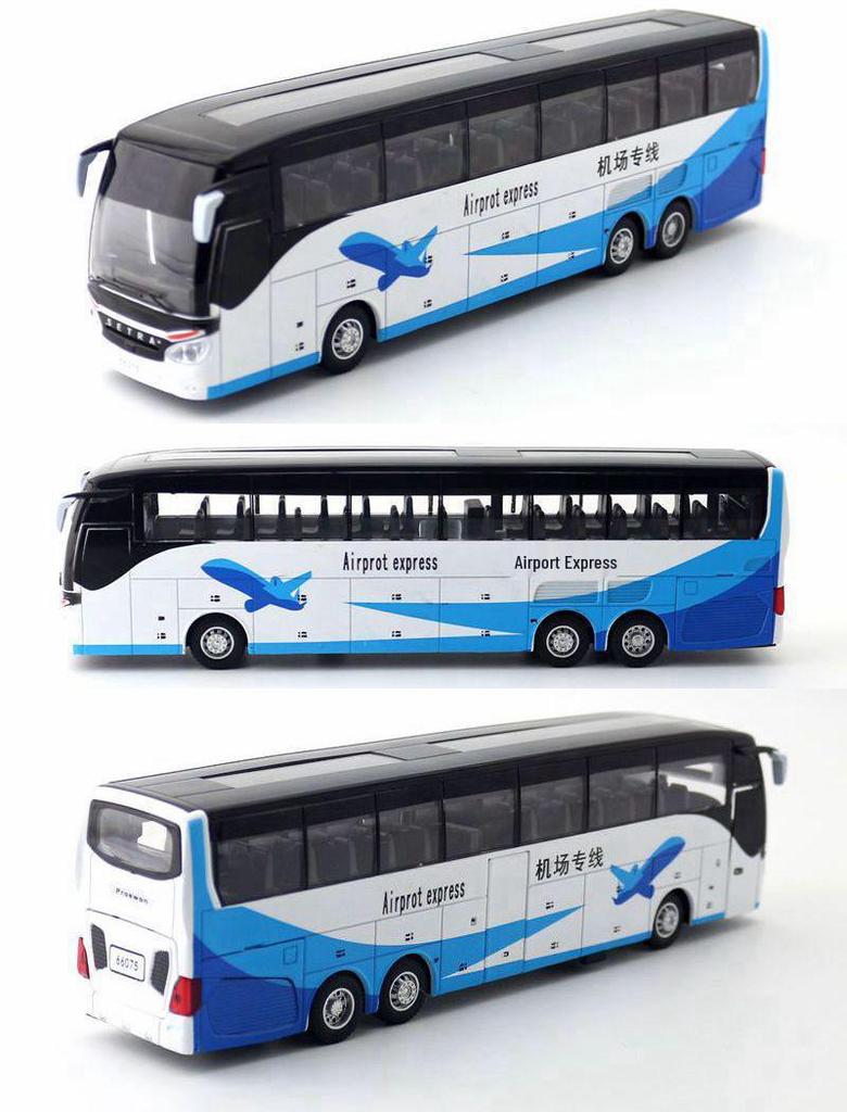 Baosilun 1:32 Alloy Double-Decker Bus Toy with Pull-Back, Sound & Light