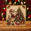 Feiertags-Wanddeko-Projekte Xmas Katze Perlmutt-Malset, Festliches Kunst-DIY-Weihnachtsbasteln für Erwachsene Niedliche Kätzchen 3D-Perlen-Set Jugendliche, Handgemachte Geschenke