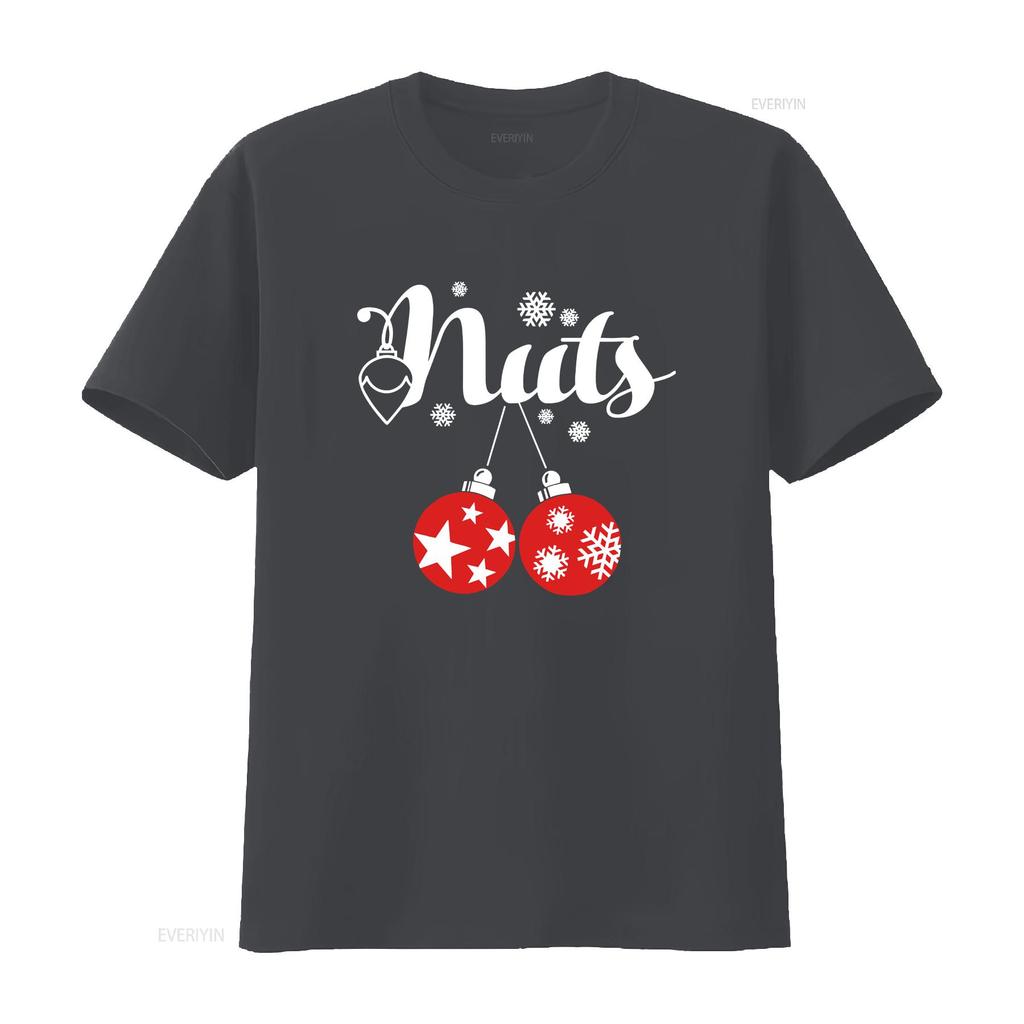 Chest Nuts Couples Matching Christmas T Shirt Vintage Washed Stretched Casual Top For Everyday Wear Fashion Versatile