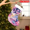 Christmas Decoration Fireplace Hanging Stocking 1pc, Dopamine Fluid Art 2D Flat Suitable for Christmas Gift Socks, Holid
