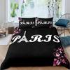 Paris Eiffel Tower Duvet Cover Romantic Theme Bedding Set Cityscape Comforter Cover For Kids Child Teen Boys Girls Bedroom Decor