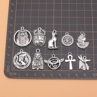 Charms Jewellery Making Supplies Horus Eye Ankh Cross Scarab Cell Phone Pendant Personalized 10pcs/set