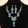 Elegant Necklace Earrings Set Luxury Wedding Bridal Accessories Rhinestone Jewelry Set  Prom Event