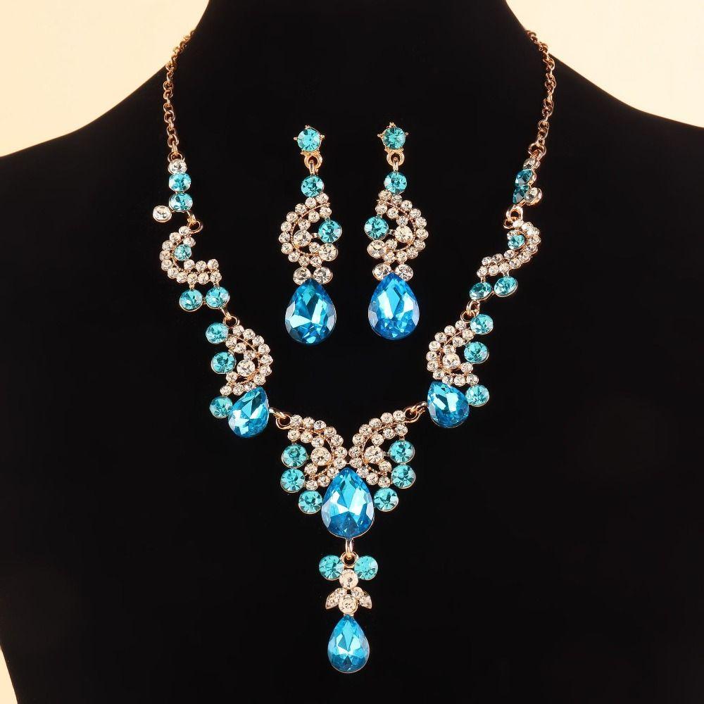 Shiny Rhinestone Jewelry Set Luxury Women's Jewelry Set Outfit Accessory