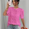 European & American Women's Casual Lace Puff Sleeve Top - Summer 2026 Collection