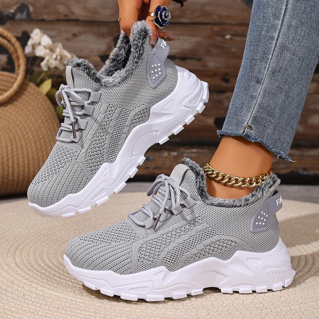New Plus Velvet Thicken Women's Sports Shoes Fashion Casual Warm Shoes Anti-slip and Shock-absorbing Winter Running Shoes