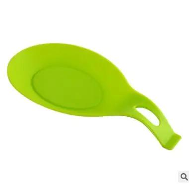 

Silicone Spoon Shelf Kitchen Accessories Heat Resistant Spoon Rest Utensil Holder Stove Organizer Placemat Lid Stand зелений