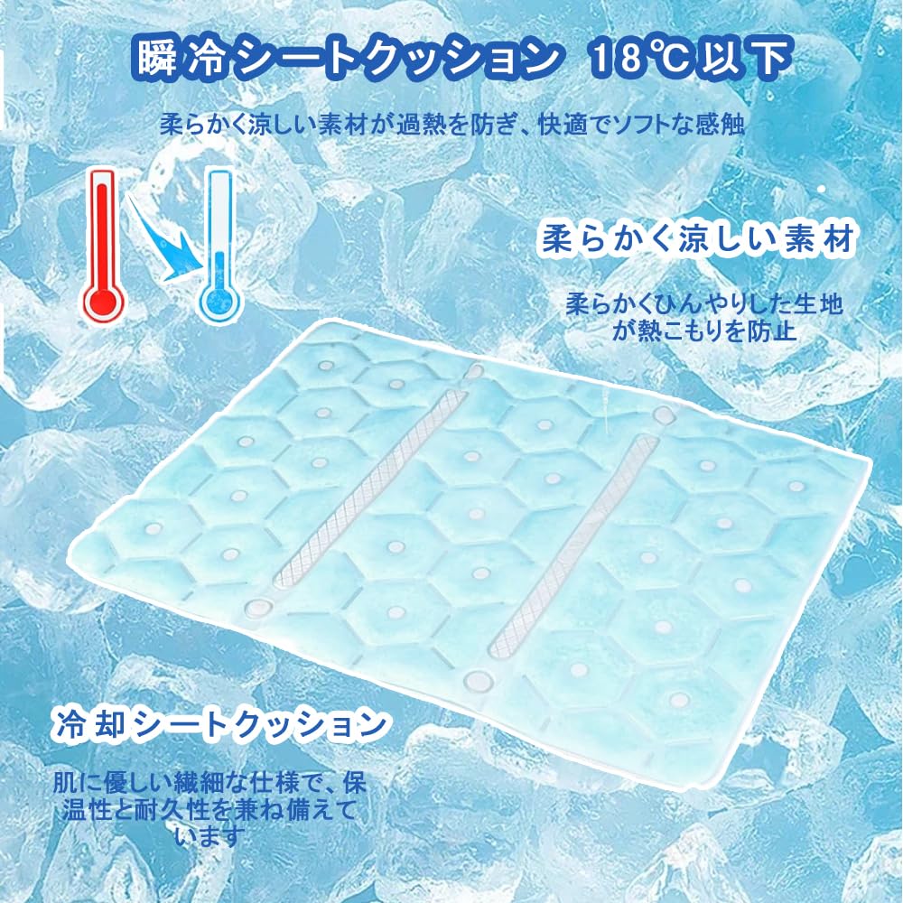 TerraShine Ice Cooling Naturally Freezes at Heatstroke No Suitable for and Indoors and Outdoors Pillow, 41x30cm, Mat, 28°C (88°F), Prevention,