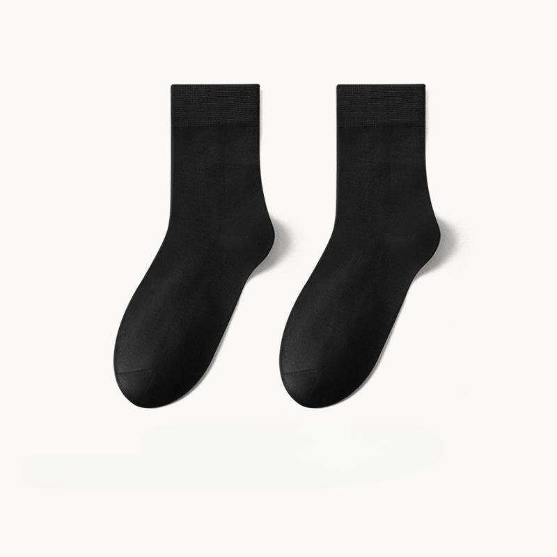 Modalsockor, Herr, Tunna, Svettabsorberande och Andningsbara, Antibakteriella och Lukthämmande, Affärssockor, Svarta Mellanhöga Herrstrumpor