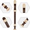 Soprano Recorder Made of ABS German C Removable Flute Set of with Cleaning Fingering Leather Storage Easy for Beginners Resin, Style, Tone, 8-hole 3,