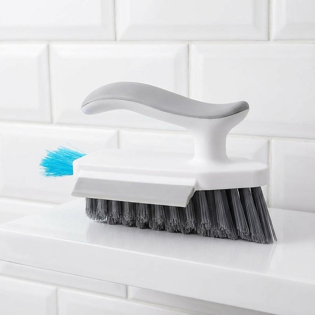 V-Shape Crevice Cleaning Brush, Reaches 90° Corners. 16x4x11cm, White Plastic, for Tiles & Grout