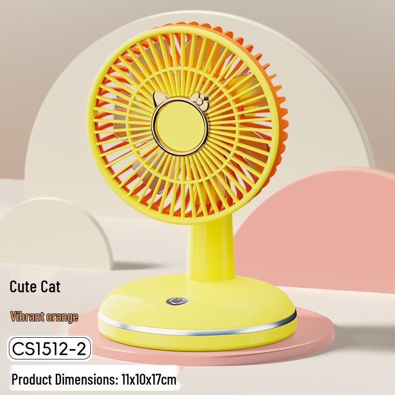 

Rechargeable Mini Desktop Fan with Round Base - Portable Summer Gift 11x10x17CM