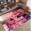 Rose Floral Theme Soft Crystal Velvet Rug Custom Name & Text Print Non Slip Floor Rug for Bedroom Living Room