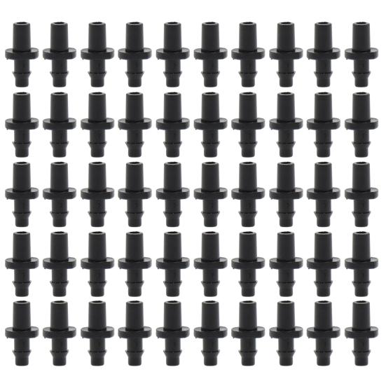 50 Pcs Barbed Hose Connectors Drip Irrigation 1/4" Universal Fittings 3-Way Coupling T Connectors for 4/7 Water Tube Garden Lawn Flower Pot