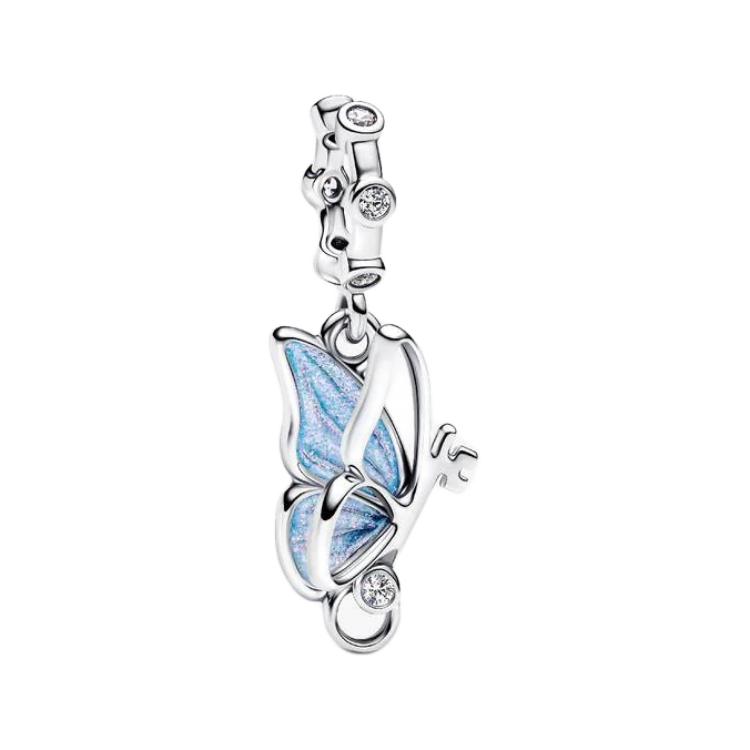 Pandora Hollow Design Enamel Pendant Unisex pendants Silver Blue 794241C01 Box