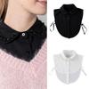 Comfortable Polyester Detachable Collar for Women Faux Pearls and Bead Removable Button Lightweight False Collar Shirt