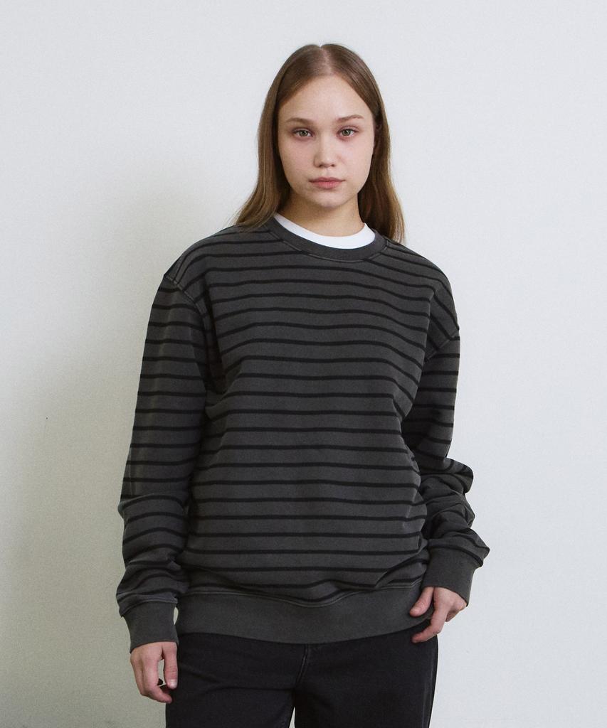 ADERNM Pigment Daily Stripe Sweatshirt (Charcoal)