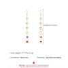 Stylish Long Dangle Earrings Jewelry with Unique Colorful Geometric Design and Synthetic Gems for Parties and Dates