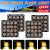 4PCS 16LED Strobe Warning Light Truck 12V 24V Grille Flashing Car Beacon Lamp Traffic Side Maker Lights for Car
