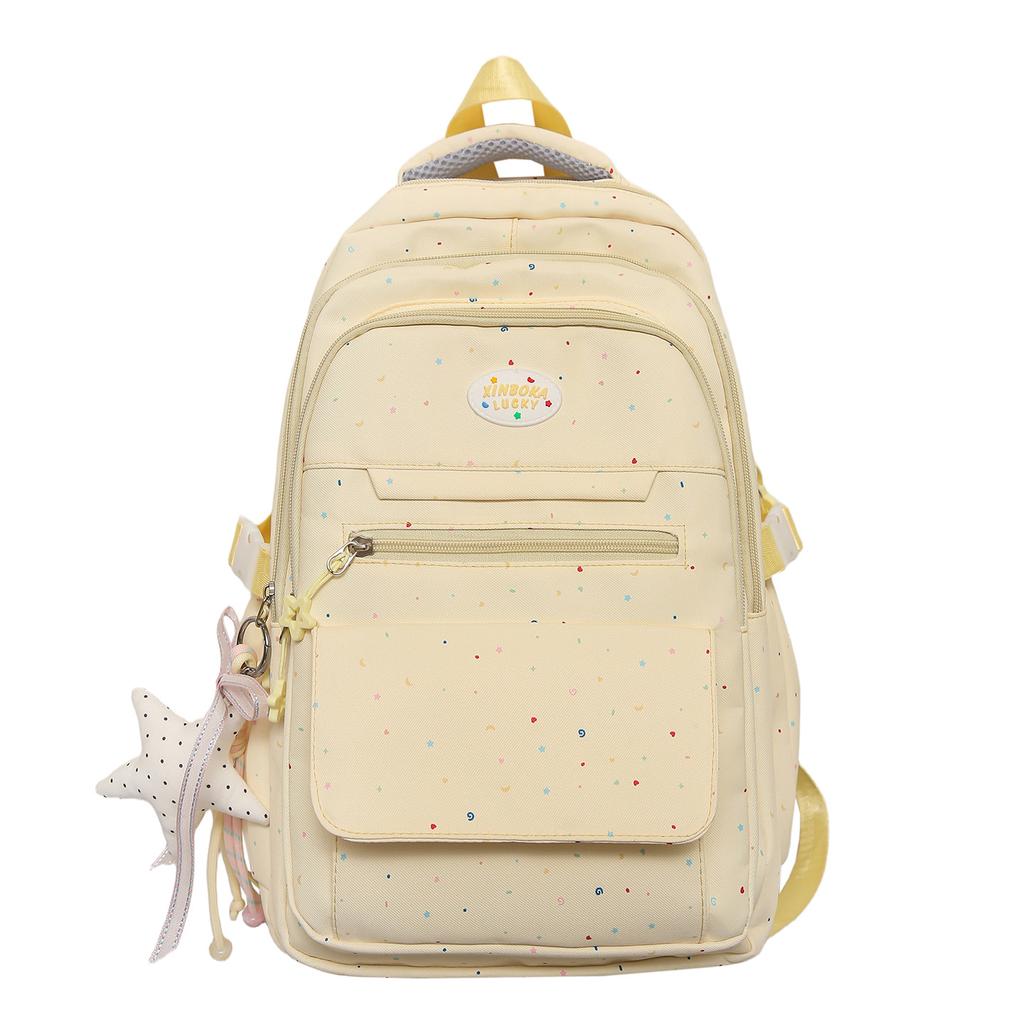 Schoolbag new polka dot high-value cute primary and secondary school backpack Korean small fresh shining girl heart travel backpack