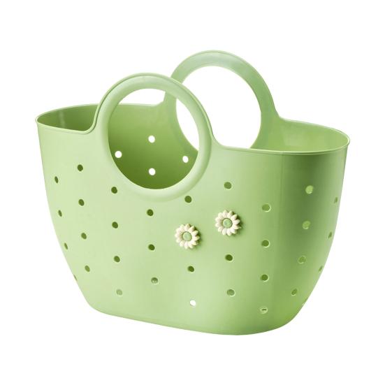 Handheld Basket Portable Bathroom Shower Tote Caddy with Handles Hollowed Out Storage Basket Tote for Home Bedroom College Dorm