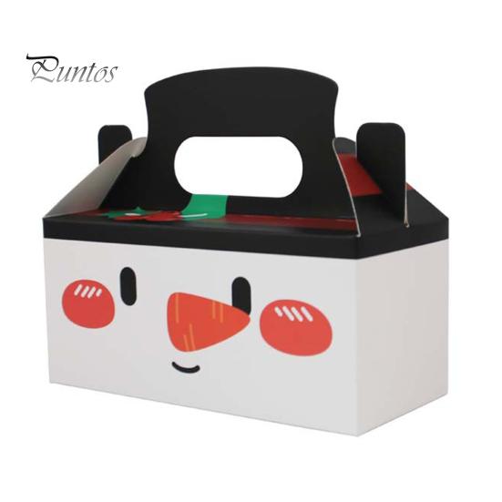 Cutie de cadouri de Crăciun, 10 buc., Cadouri din carton de Crăciun, Cutii de biscuiți cu bomboane cu mâner, pungi de bunătăți, consumabile pentru petreceri de vacanță