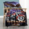 Harley-davidson Motorcycles Customize Text Blanket Gift Personalized Blanket Durable Comfort Suitable for Picnics Home Decor Couch Office Chair