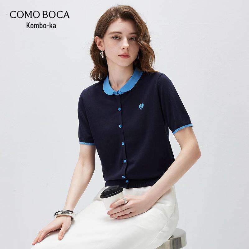 Commomboka 2026 Spring/Summer Women s Short Sleeve Silk Blend Knit Cardigan L
