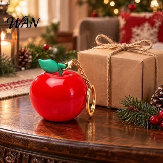 Stocking Stuffers for Kids 3D Printed Christmas Apple Ornament, Realistic Red Figurine, Fruit Magnets Multi-Purpose Keychain Fridge Magnet Desk Decor,