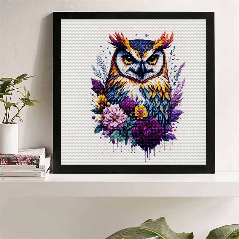

New Arrival 5D DIY Full Circle Diamond Painting Painted Owl Embroidery Cross Stitch Home Decor Gift 20x20cm