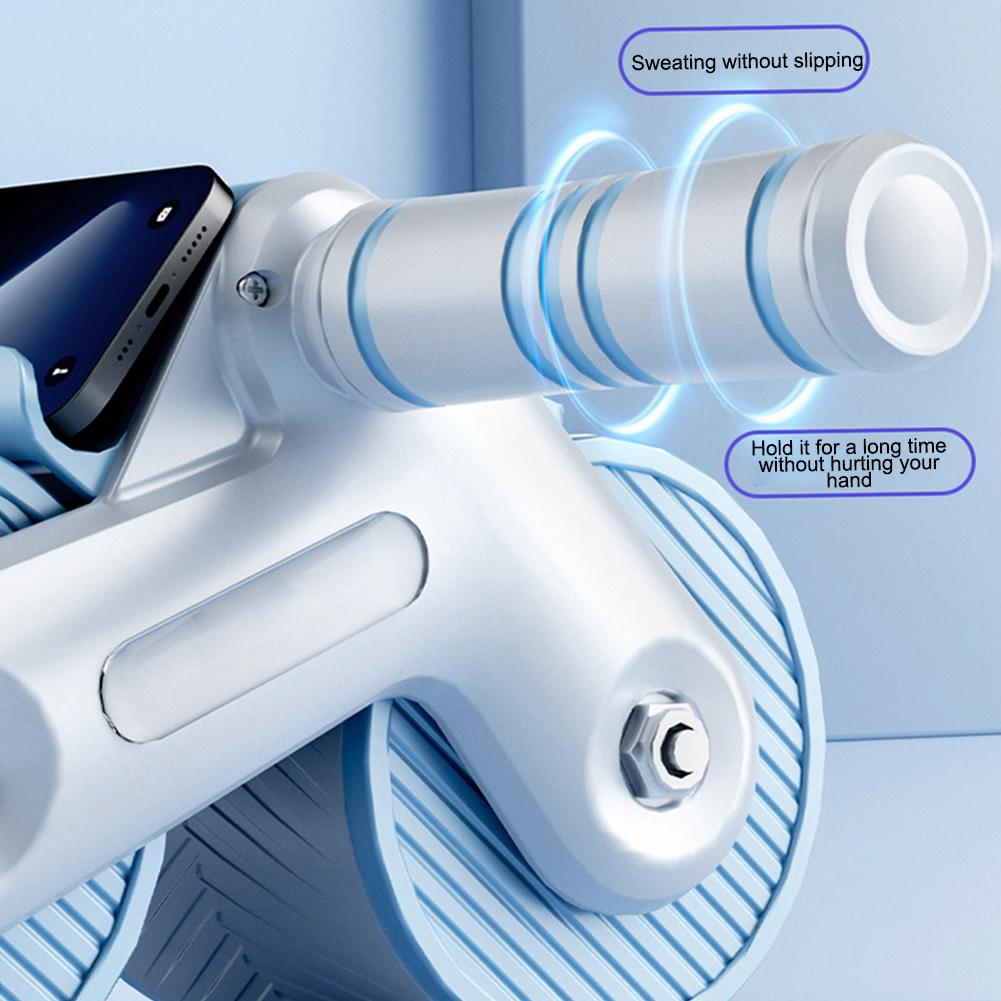 Abdominal Wheel Exerciser Dual Wheel Design Abdominal Fitness Wheel Automatic Rebound Anti-Slip for Bodybuilding Training